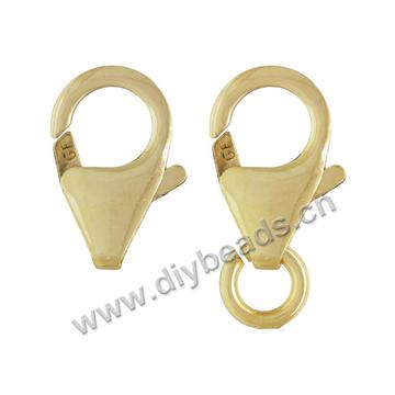 High quality 14k gold filled lobster clasp with GF logo for jewelry making