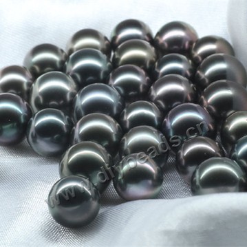 Pearl, Tahitian saltwater pearl(natural), black, 11-12mm round,loose beads, Sold per package of 1pcs