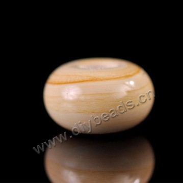 beads,glass,frosted large hole beads apricot, 8x4mm. Sold per pkg of 100ps