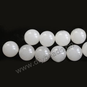 Bead, white jasper (natural), 12mm round. Sold per 15-inch strand