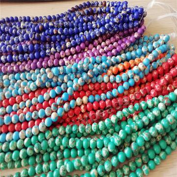Turquoise Semi Gemstone Round Loose Beads,8mm,multicolored
