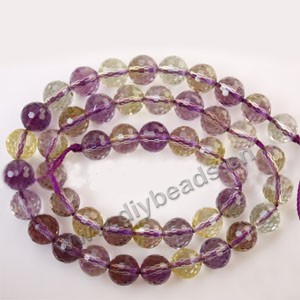Bead, ametrine (imitation), 8mm  128-faceted round,approximately  46ps.