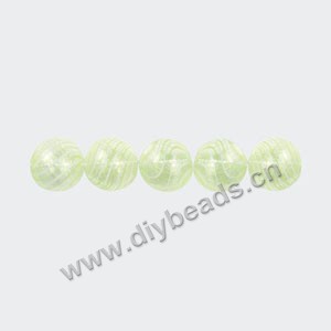 Bead, hand-blown glass, light green/clear, 20mm hollow round. Sold per pkg of 10