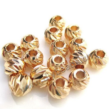 Bead,copper,24k gold filled,5mm,round,Sold per pkg of 100 pieces.