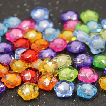 wonder Bead, acrylic, mixed colors ,12mm flower beads. Sold per 500-gram pkg.