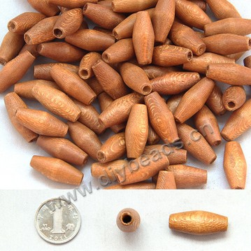 Beads,wood bead,round,10*24mm. Sold per pkg of 100ps