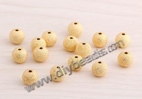 Bead, 925 sterling silver, 24K gold plated, matte, 6mm diameter,  Sold per pkg of 1 bag-100 pieces.
