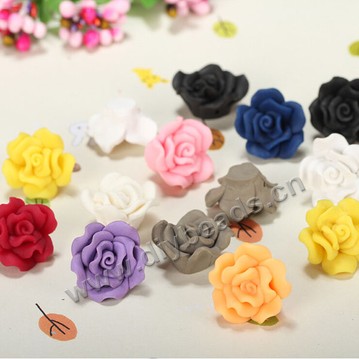 Bead, polymer clay,mixed color,12x8mm flower. Sold per pkg of 5.