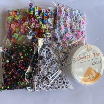 1400pcs per set A-Z mixed alphabet 6mm cube acrylic letter beads kit for DIY bracelet jewelry 