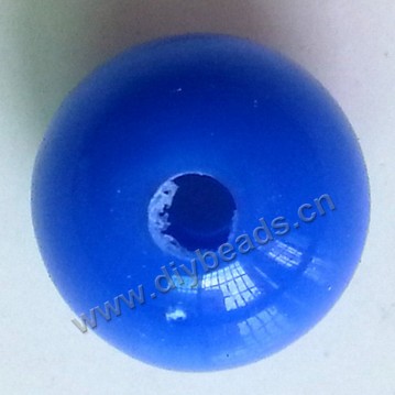 Bead, acrylic, lucid blue, 12mm round. Sold per pkg of 500grams