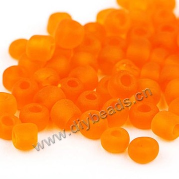 seed bead,glass,frosted orange,#11 round,sold per pkg of 450g