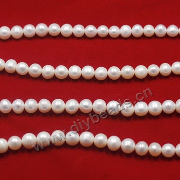 Pearl, cultured freshwater  white pink manve , 8-9mm nearly round. Sold per 16-inch(40cm) strand
