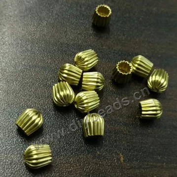 10mm gold plated brass squash cap beads