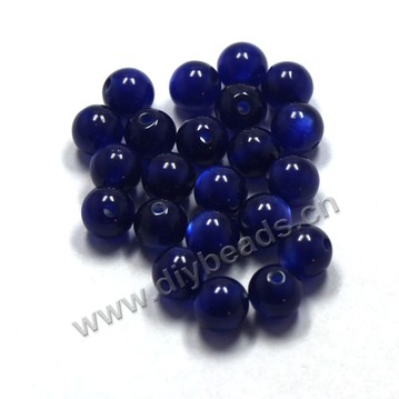 Bead, acrylic, cat's eye  dark blue, 10mm round. Sold per pkg of 100ps