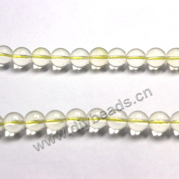 Bead, Citrine (natural), 9.5mm round, Sold per 15-inch strand