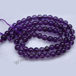 Bead, amethyst (imitation), 6mm round. Sold per 15-inch strand.