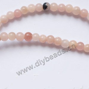 Bead, pink "opal" (natural), 6mm round. Sold per 15-inch strand.