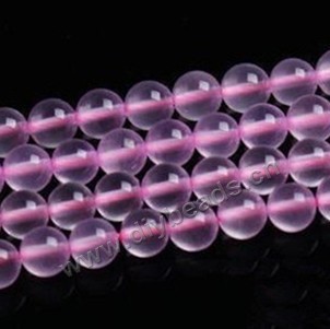 Bead, rose quartz (natural), 12mm round, Sold per 15-inch strand