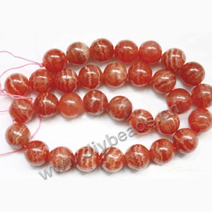 Bead, rhodochrosite (dyed), 12mm round. Sold per 15-inch strand