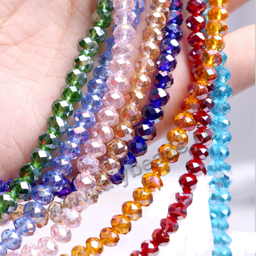 Factory direct sales 4 * 6mm AB color flat beads colorful wheel beads diy handmade jewelry