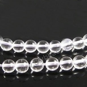Bead,clear quartz crystal (natural), 10mm round. Sold per 15-inch strand