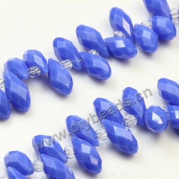 Bead, k5 glass, opaque blue, 6x12mm top-drilled faceted teardrop, diy beads, wholesale cheap, factory price. Sold per pkg of 2 strands-(100ps/strand).