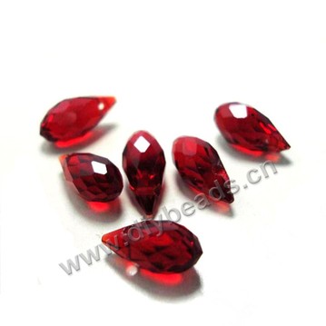 Bead, glass, dark red, 20x10mm top-drilled faceted teardrop, diy beads, pendant, wholesale cheap,factory price. Sold per pkg of 5 bags-(20pcs/bag).