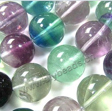 Bead, rainbow fluorite (natural), 14mm round, A grade, Mohs hardness 4. Sold per 15-inch strand