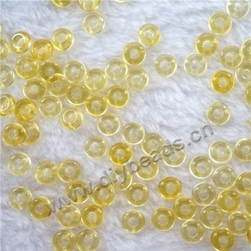 Bead, Citrine (natural), big hole beads.8mm round, Sold per pkg of 10pcs