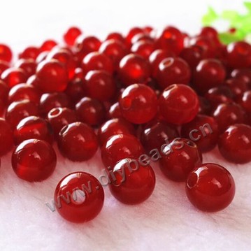 Bead,red agate,14mm,3mm hole,round,Sold per pkg 50pcs