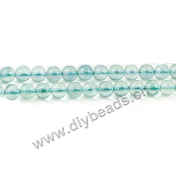 Bead, blue fluorite (natural), 6mm round. Sold per 15-inch strand,approximately 62 beads .