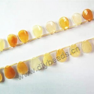 Bead, yellow aventurine (natural),14x18mm leaf. Sold per 15-inch strand
