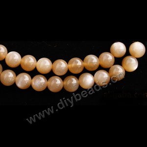 Bead, sunstone (natural), 8mm round. Sold per 16-inch strand.