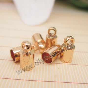  clasp, 24k plated end caps for leather cord  brass , 4*8mm. Sold per pkg of 20 pcs.