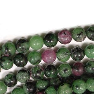 Bead, ruby in zoisite (natural), 6mm round. Sold per 15-inch strand.