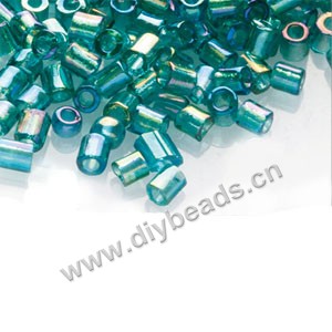Bugle bead,taiwan, glass, rainbow ,aqua blue,#1(2x2mm) hex beads. Sold per pkg of 500 grams,approximately 40,000ps 