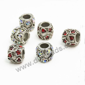 Bead,big-hole bead,alloy,red barrel ,Sold per pkg of 10ps