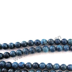Bead, blue apatite(natural) , 11-12mm round . Sold per 16-inch strand