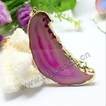 Pendant,agate druzy stone gold plated agate pendant in natural color .Sold per pkg of 10pcs.
