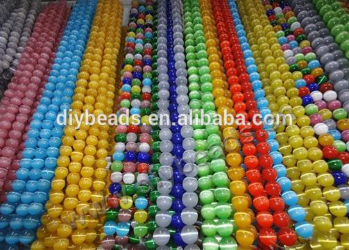 wholesale colorful 4mm crystal round cat eye beads for jewelry making