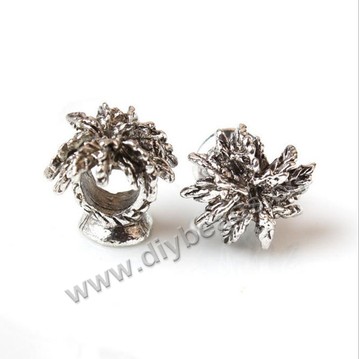 Bead,big-hole beads,zinc alloy,coconut tree shape,12*11mm,Sold per pkg of 100pcs