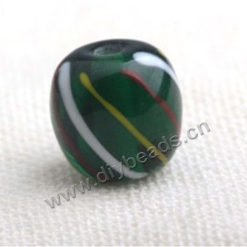 Bead,Japan lampworked glass,green, 15X15mm round.mini order 100pc 