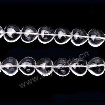 Bead, clear quartz crystal (natural), 12x12mm heart shape. Sold per 15-inch strand