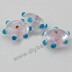 bead,lampworked glass, pink, 7x15mm bumpy rondelle with 1.5mm hole. Sold per pkg of 20.factory price,diy beads. 