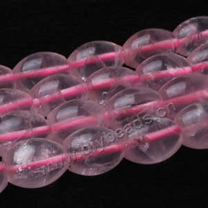 Bead, rose quartz (natural), 12x9mm oval, Sold per 15-inch strand