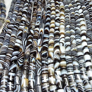 Bead,striped agate,brown and black color,10x14mm ,Sold per one strand.