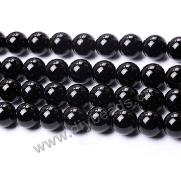 Bead, black obsidian (natural), 16mm round, A grade. Sold per 16-inch strand