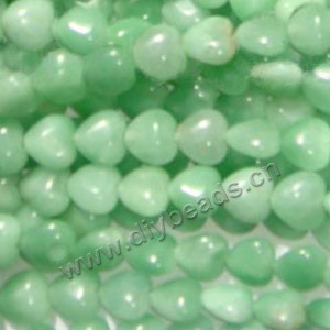 Bead,  green aventurine (natural), 12mm puffed heart. Sold per pkg of ten 16-inch(40cm) strand.