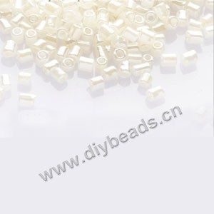 beads,Bugle bead, glass beads, silky luster,ivory ,#1(2x2mm) hex beads. Sold per pkg of 450 grams,approximately 30,000ps