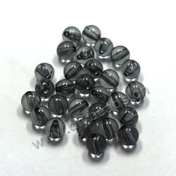 Bead, acrylic, lucid black, 10mm round. Sold per pkg of 100ps